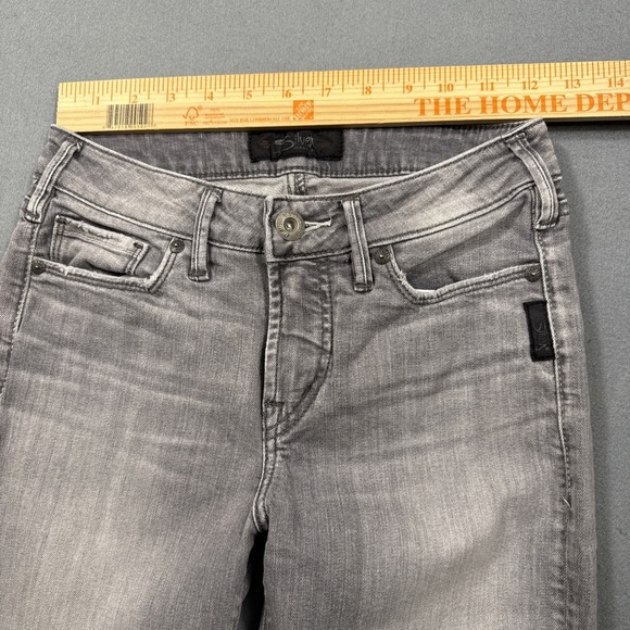 Silver Jeans Women's 25/29 MAZY Skinny Gray Stretch WHISKERING - Picture 9 of 10
